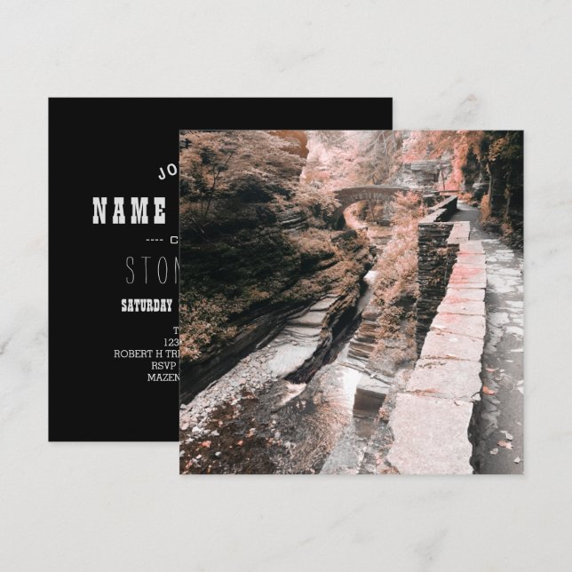 stone bridge dreamscape invitation (Front/Back)
