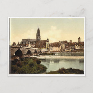 Stone Bridge (i.e. Steinerne Brucke) and cathedral Postcard