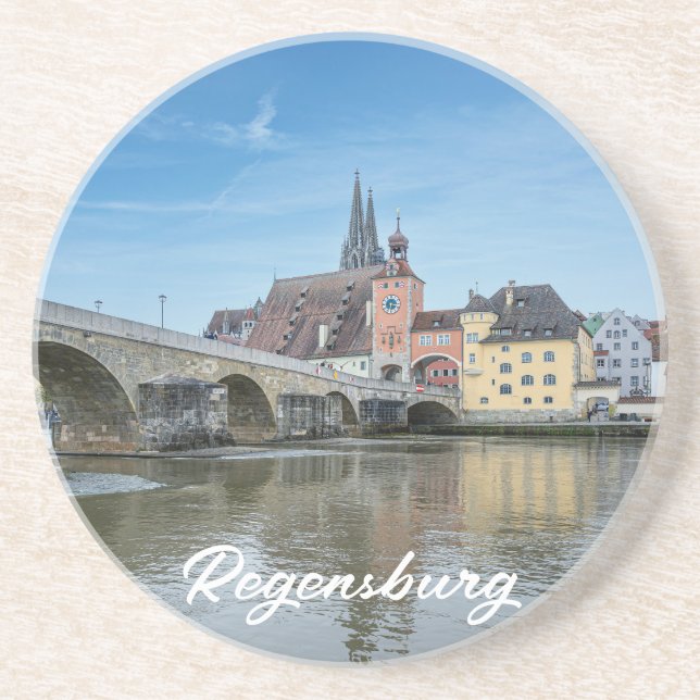 Stone Bridge in Regensburg, Germany Coaster (Front)