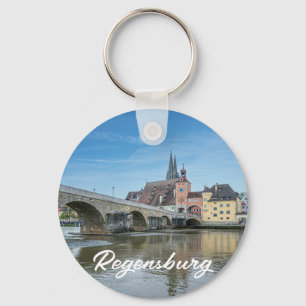 Stone Bridge in Regensburg, Germany Key Ring