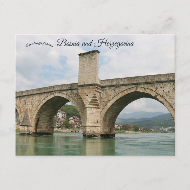 Stone Bridge in Visegrad Bosnia and Herzegovina Postcard (Front)