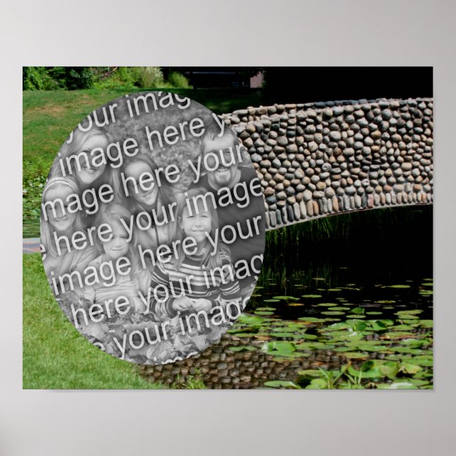 Stone Bridge Nature Frame Create Your Own Photo Poster (Front)