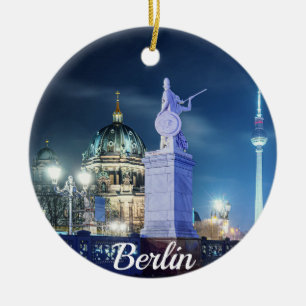 Stone bridge near Berlin Cathedral in Germany Ceramic Ornament