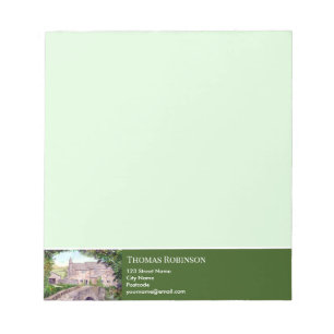 Stone Bridge Watercolor by Farida Greenfield Notepad