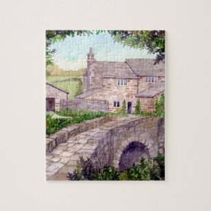 Stone Bridge Watercolor Painting Jigsaw Puzzle
