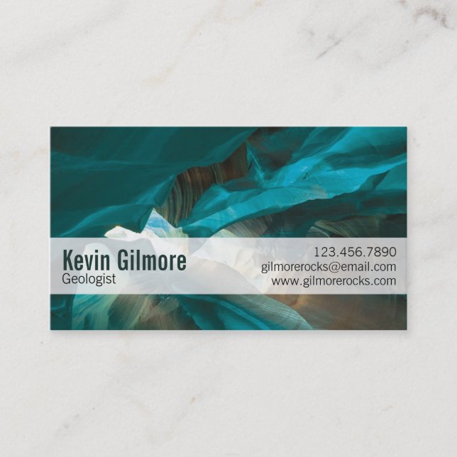Stone Cave Walls - Blue Business Card (Front)