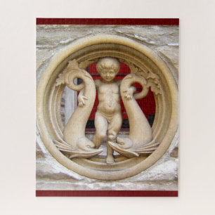 Stone Citizens granite putto and dolphins Jigsaw Puzzle