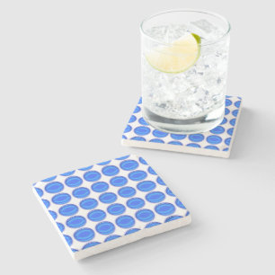 Stone Coaster - Blue dots