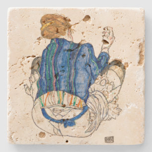 STONE COASTER : EGON SCHIELE : SEATED WOMAN
