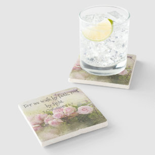 Stone Coaster Faith Scripture