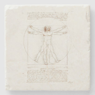 STONE COASTER : LEONARDO DA VINCI : VITRUVIAN MAN