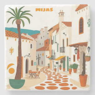 Stone coaster Mijas City Spain Bar Home decor