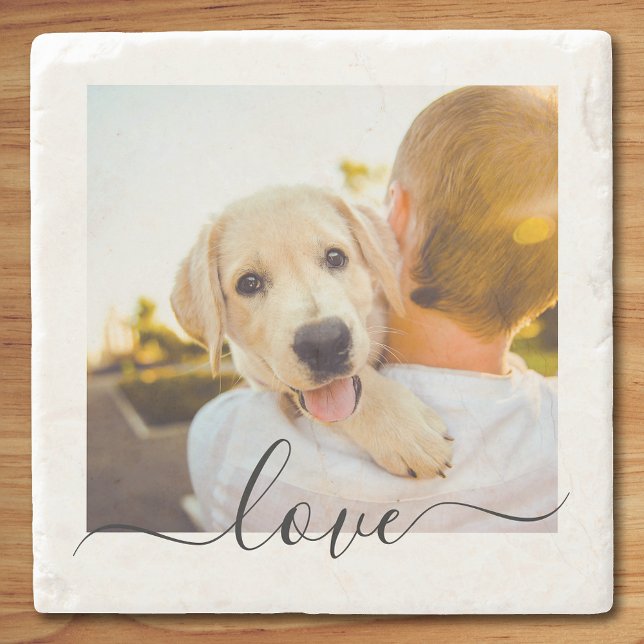 Stone Coaster Photo Template Love Text (Creator Uploaded)