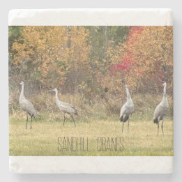 Stone Coaster - Sandhill Cranes