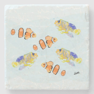 Stone Coaster : School Of Tropical Fish