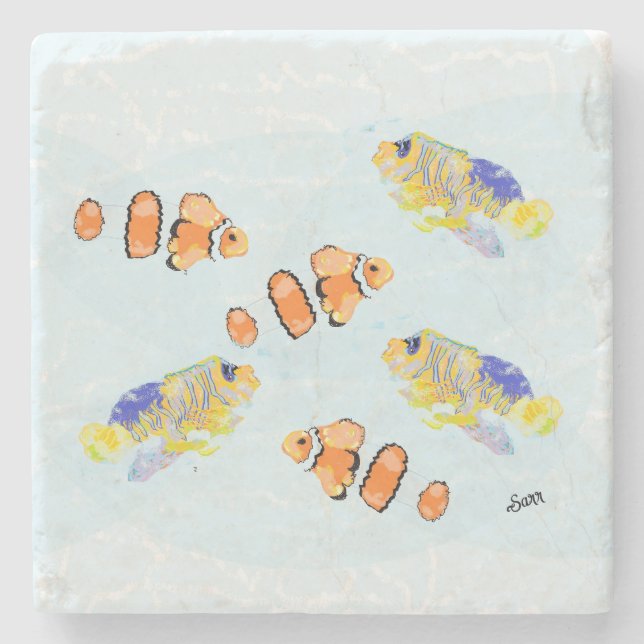 Stone Coaster :  School Of Tropical Fish (Front)