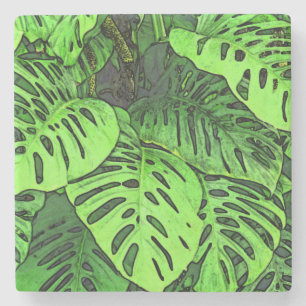 STONE COASTER/"SWISS CHEESE PLANT"/TROPICAL PLANT COASTER
