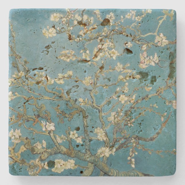 STONE COASTER : VINCENT Van Gogh : ALMOND BLOSSOM (Front)