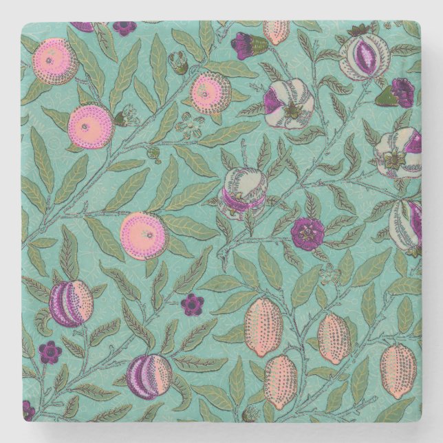 STONE COASTER : WILLIAM MORRIS : POMEGRANATES (Front)