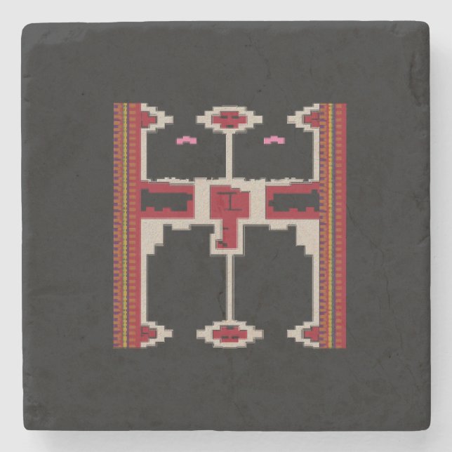 Stone Coaster with Borneo Design (Front)