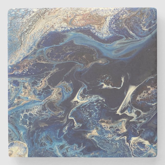 Stone coaster with Johnson Abstract Artwork (Front)