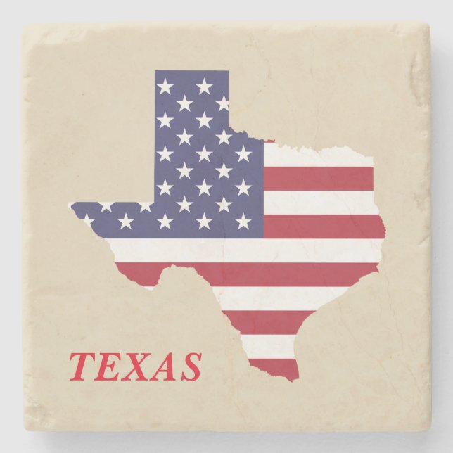 Stone Coater of Texas Flag Map Coaster (Front)