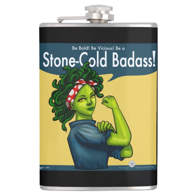 Stone-Cold Badass Hip Flask (Front)