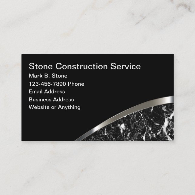 Stone Construction Business Cards New (Front)
