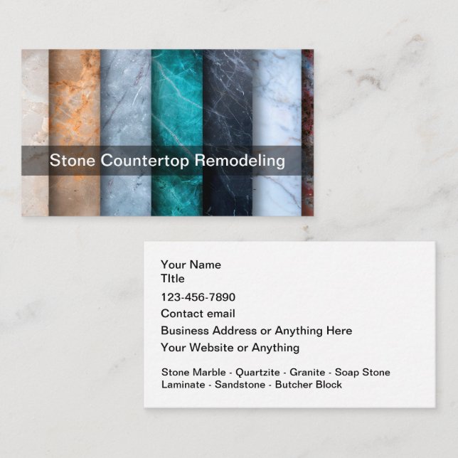 Stone Countertops Theme Business Cards  (Front/Back)