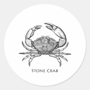 Stone Crab Logo (line art) Classic Round Sticker