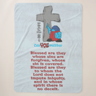 Stone Cross Cuz You Matter Psalm 32 1 Sherpa Blanket