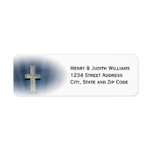 Stone Cross with Rays of Light Return Address Label