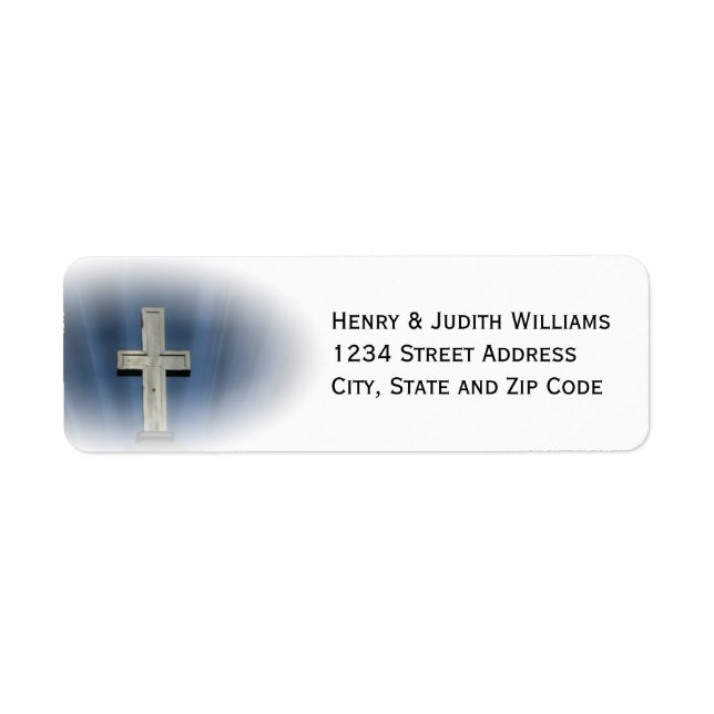 Stone Cross with Rays of Light Return Address Label (Front)
