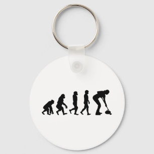 Stone Curling Winter Ice Sport Curler Evolution Key Ring
