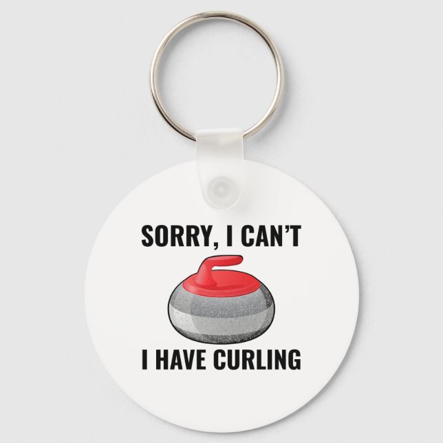 Stone Curling Winter Ice Sport Curler Key Ring (Front)