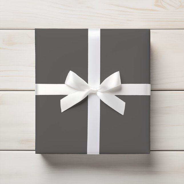 Stone Dark Earthy Grey Solid Colour Wrapping Paper (Creator Uploaded)