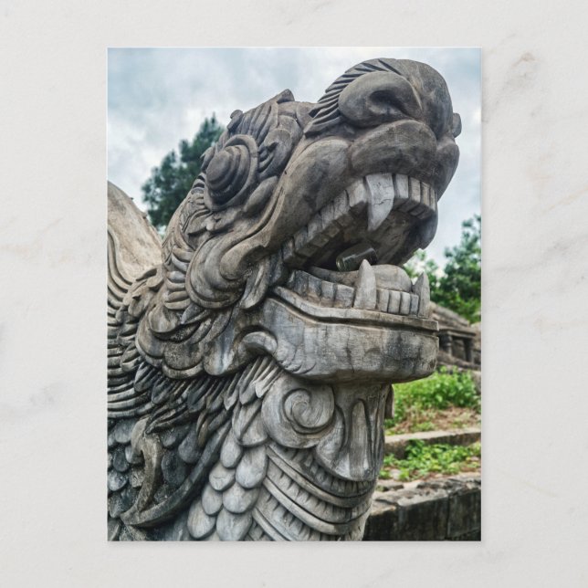 Stone Dragon, Hue Graveyard, Vietnam Postcard (Front)