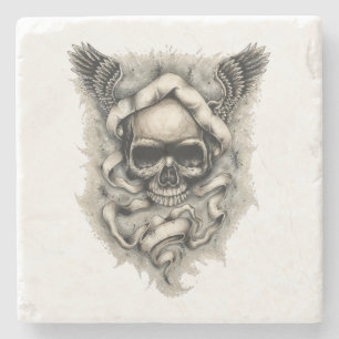 Stone Drink Coaster with "Wings of Destiny"