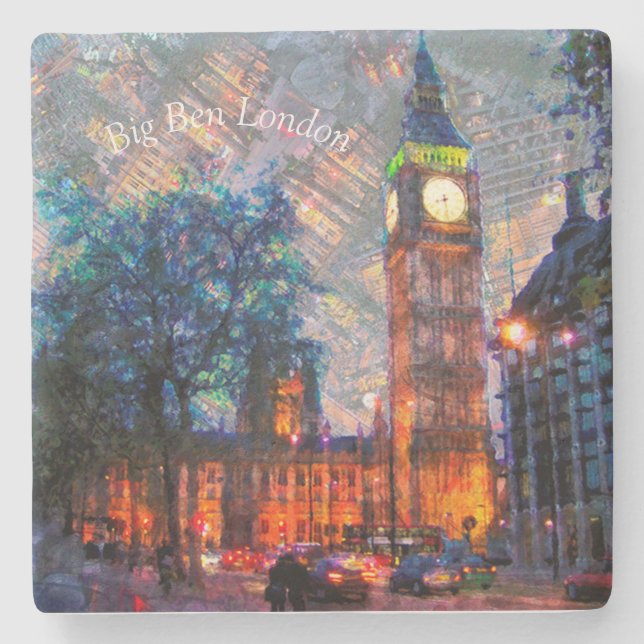 Stone Drink Coasters-Big Ben London Coaster (Front)