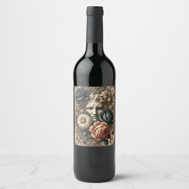 Stone Faces & Tired Nights – Gothic Baroque  Wine Label (Front)