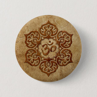 Stone Floral Aum Design 6 Cm Round Badge