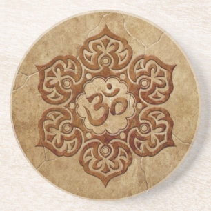 Stone Floral Aum Design Coaster