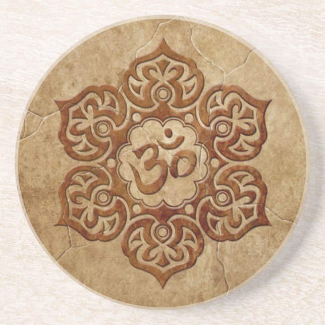 Stone Floral Aum Design Coaster (Front)
