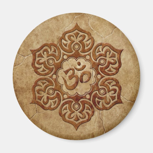 Stone Floral Aum Design Magnet (Front)