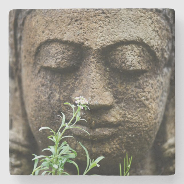 Stone garden statue with flower coaster (Front)