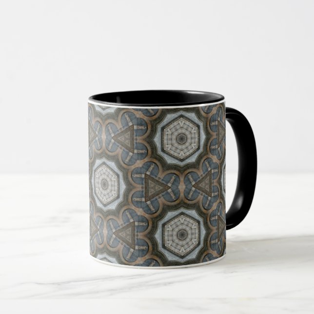 Stone Geometry Mug with Black Interior (Front Right)