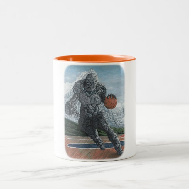 Stone Golem Basketball Player Fantasy Coffee Mug (Center)