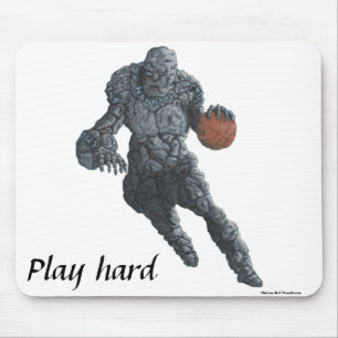 Stone Golem Playing Basketball Play Hard Mousepad