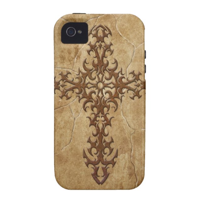 Stone Gothic Cross Case-Mate iPhone Case (Back)