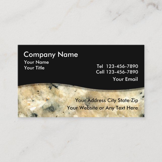 Stone Granite Simple Business Cards (Front)